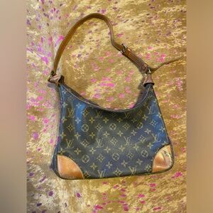 SHOULDER BAG LEATHER SHOULDER BAG BROWN MONOGRAM SHOULDER BAG